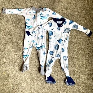 Set of Two 6-9 Month Burts Bees Baby Sleepers